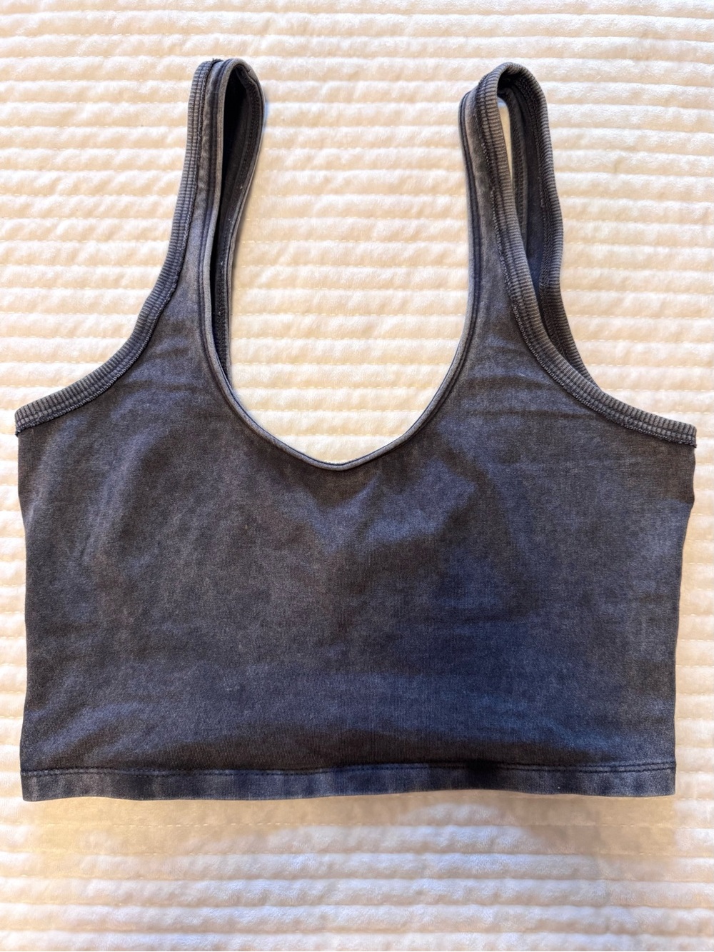 Free People Charcoal Gray Scoop-Neck Crop Bralette Tank Top
